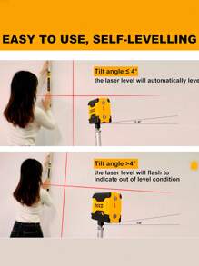 Laser Leveling Self-Leveling  Architect Portable Battery Operated Laser 650NM - Yellow - View 7
