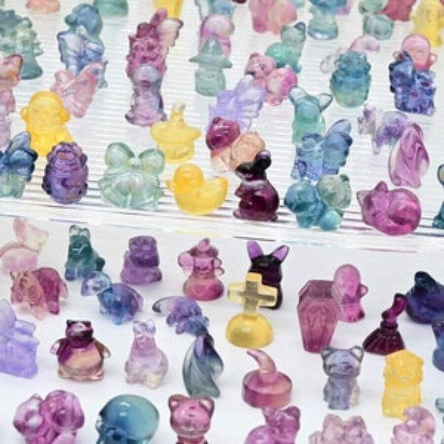 天然迷你萤石雕刻、家居装饰、水晶雕刻、水晶礼品、水晶动物、Riki 疗愈（随机发货） - 螢石 - 查看 1