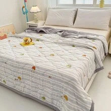 1PC Floral Print Comforter Blanket, Reversible Lightweight Microfiber All Season Blanket(No Pillowcase) - Multicolor - View 4