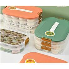 Caja de almacenamiento de alimentos para uso doméstico con 4 niveles, de gran capacidad para masa de empanadillas