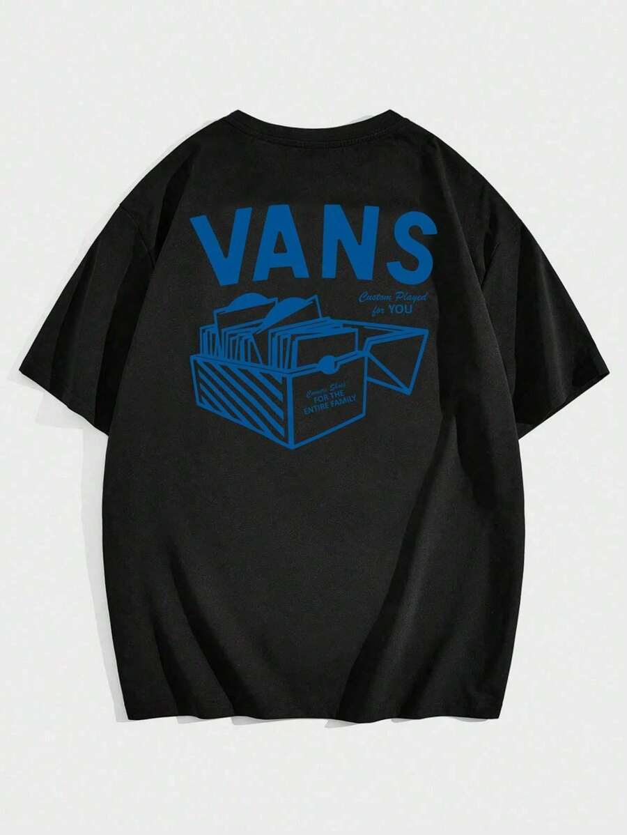 V4ns Unisex Men's Basic T-Shirt 100% Cotton Fabric Streetwear Skater Fashion - màu đen - Xem 1