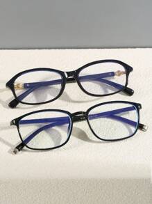 两副男女通用时尚透明眼镜，适合日常佩戴、阅读、学习、电脑游戏，可配近视镜片。 - 無色 - 查看 6