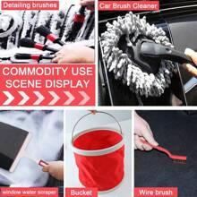 YILAIRIOU Car Wash Kit With Foam Gun - Car Wash Cleaning Kit With Wash Microfiber Sponge And Towels Tire Brush Collapsible Bucket Wash, Sprayers For Car Cleaning Gardens And Pets​ - 紅色 - 查看 5