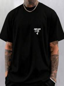 Neymar Jr Men's T-Shirt Man's Signature 100% Cotton Streetwear Shirt Model 2025 In Premium Mesh - 黑色 - 查看 1
