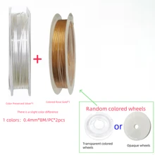 Juego de 2/3 piezas de alambre para hacer joyas, alambre metálico para cuentas, manualidades de joyas DIY, disponibles en oro, plata, oro rosa, KC oro, oro champán, 2 colores/3 colores, para joyería, manualidades y hechos a mano (principiantes y amantes de las manualidades)
