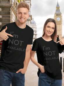 Lovers' T-Shirts 'I'm Not Available Sorry' - Fashionable Funny Minimalist Modern Shirt For Women
