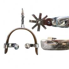 Espuelas Charras de Acero Monel con Correas - Negro - Ver 4