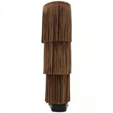 Steve Madden Women's Spur Fringe T Boots - 灰褐色絨面革 - 查看 3