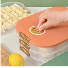 Caja de almacenamiento de alimentos para uso doméstico con 4 niveles, de gran capacidad para masa de empanadillas