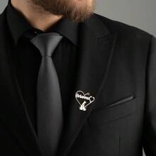 1pc Customized Stainless Steel Personalized Name Badge/Brooch, Creative Customized Logo Pin, Ideal Gift For Men Or Women, Suitable For Any Occasion, Fashionable Jewelry Present - Multicolor - View 3