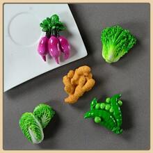 1pc/3pcs/4pcs/5pcs/5pcs-1/6pcs/6pcs-1/7pcs/8pcs/9pcs/10pcs/10pcs-Style 1/10pcs-2/11pcs New Cartoon Fruit & Vegetable Design Magnetic Resin Refrigerator Stickers, Nature Style Magnetic Refrigerator Stickers, Cute Decorative Piece, Office Desk Decor, Personalized Accessory For Fridge, Whiteboard, Storage Cabinet, Dishwasher, Kitchen Decor, Home Decor, Valentine's Day Gift, Gift For Friends & Family