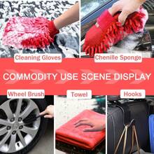 YILAIRIOU Car Wash Kit With Foam Gun - Car Wash Cleaning Kit With Wash Microfiber Sponge And Towels Tire Brush Collapsible Bucket Wash, Sprayers For Car Cleaning Gardens And Pets​ - 紅色 - 查看 6