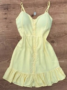 Short Ayla Dress - 芥末黃 - 查看 1