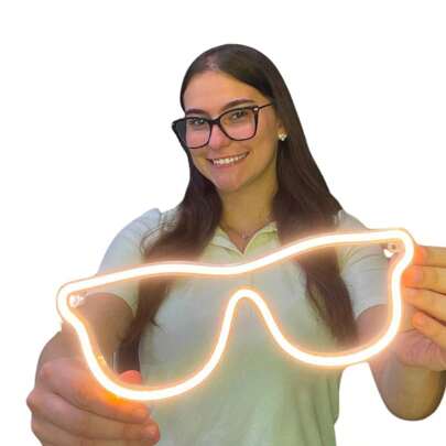 Luminária De Parede Oculos Neon Led Decoração Luz 110/220V