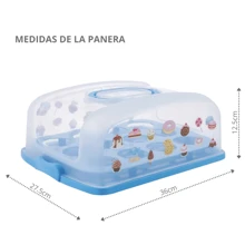 Porta Cupcakes Rectangular Transportadora De Pasteles Panera Exhibidor - Rosa - Ver 2