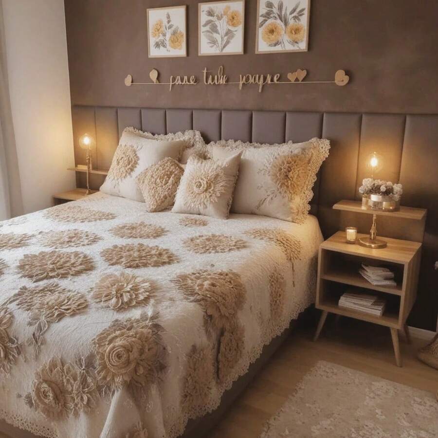 Paper and Wall Complete Headboard Kit For Single Bed 5 Modules 60x20cm Immediate Shipping - 咖啡棕 - 查看 1