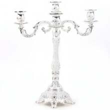 kangten 5 Arms Candle Stand Table Candlesticks Candelabra Home Party Wedding Dining 5-Arm - Silver - View 9