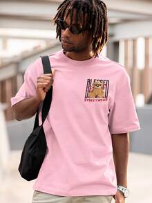 Men T-Shirts - 淺粉色 - 查看 3