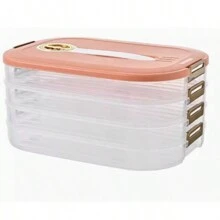 Caja de almacenamiento de alimentos para uso doméstico con 4 niveles, de gran capacidad para masa de empanadillas