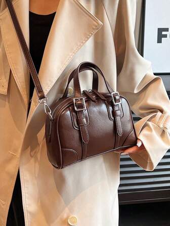 1pc, (8.2in*5.5in*2.3in) Shoulder/Crossbody Bag, Tote Bag, PU Material Scratch-Resistant , Compact & Cute, Fashion Handbag, Phone Bag, Lipstick Bag, Adjustable Shoulder Strap Shoulder/Crossbody Bag, Suitable For Women's Daily Outing And Date, Elegant And Simple Casual Ladies Tote Bag