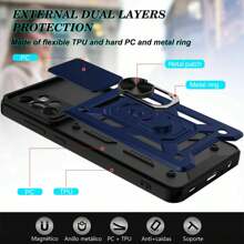Evephones [3 In 1] Military Style Rugged Case Camshield For Redmi Poco Mi Case Modern Style + 9D Screen Protector Kit And Camera Lens Tempered Glass Anti-Scratch HD - 藏蓝色 - 查看 7