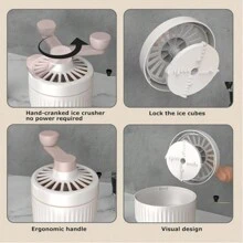 Máquina de rasurador de hielo Manual de hielo afeitado Manual de hielo BPA Free Ice Shaver Maker portátil de hielo triturado con fabricante de cono de nieve de manivel - aleatorio - Ver 4