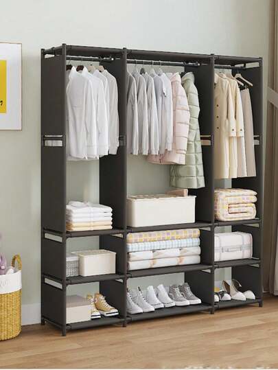 Closet Armable Ropero Rack Guardaropa Recamara Organizacion Closet Armable con Tela Repelente al Polvo, Estructura Resistente y de Alta Calidad - Diseño Práctico y Estético para una Organización Eficiente del Hogar - Clóset Modular Armable con Tela Resistente