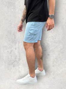 Kit 3 Cargo Bermuda Shorts In Premium Linen - 藍色 - 查看 2