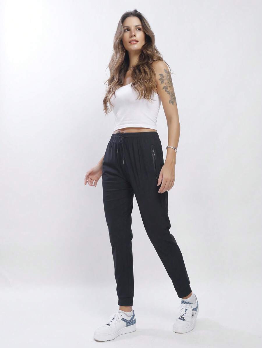 WOMEN'S PANTS, ELASTIC SPORTY - Blush Crush - View 1