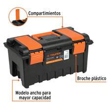 19" Tool Box With Compartments, TRUPER CHA-19NC - Black - View 2