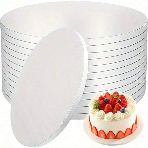 Base profesional para decoración de pasteles: 12 pulgadas (30.5 cm) de diámetro, 0.47 pulgadas (1.2 cm) de grosor, hecha de cartón grueso, material de papel