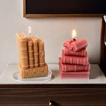 1pc Creative Vintage Book Frame Candle Mold DIY Handmade Book Silicone Mold Set For Resin Concrete Cement Gypsum Making Home Decor - White - View 13