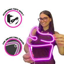 Luminária Parede Cupcake Neon Led Decoração Luz 110v-220v