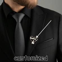 1pc Customized Stainless Steel Personalized Name Badge/Brooch, Creative Customized Logo Pin, Ideal Gift For Men Or Women, Suitable For Any Occasion, Fashionable Jewelry Present - Multicolor - View 1