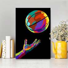 1 Pc Basketball Themed Canvas Wall Art With Holiday Room Decor Wooden Framed Canvas Painting -  Thickness 2.25cm/0.9inch,Home Gift Decoration, Room Decoration Aesthetic, Wall Decoration Art, Perfect Gift, Autumn And Winter Wall Decoration, Living Room Decoration, Bedroom Decoration, Kitchen Decoration, Entry Decoration, Bathroom Decoration, Direct Wall Painting, High Quality Wall Painting Poster