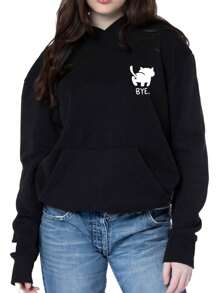 Sudadera Gato Asterisco Gato - Negro - Ver 1