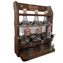 Cachaça Drinks Shots Wall Countertop Three Bottles Pingometer - Pine - View 1