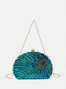 Túi hộp xích đính sequin lấp lánh, sang trọng, thanh lịch, tinh tế, sang trọng, phong cách, túi xách cô dâu hoàn hảo cho đám cưới, sự kiện vũ hội & tiệc tùng, túi đựng đồ ăn tối cho cô gái tiệc tùng, phụ nữ - Nhiều màu - Xem 4