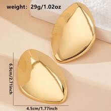 1 对时尚优雅的几何金属耳钉，波西米亚风设计，适合女性日常佩戴、派对、宴会、休闲场合 - 光面幾何耳釘 - 查看 5