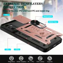 Evephones [3 In 1] Military Style Rugged Case Camshield For Redmi Poco Mi Case Modern Style + 9D Screen Protector Kit And Camera Lens Tempered Glass Anti-Scratch HD - 粉色 - 查看 7
