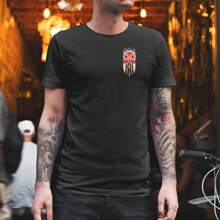 Anime Warrior Mask Fashion T-Shirt - 黑色 - 查看 1