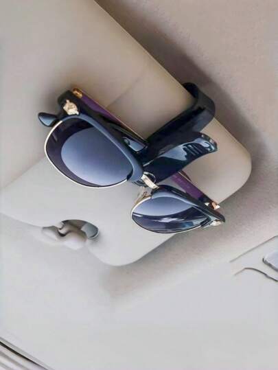 1/2pcs Multifunctional Car Sunshade Glasses Clip, Car Glasses Clip, Car Glasses Frame, Glasses Card Clip, Ticket Clip, With Bill And ID Card Slot