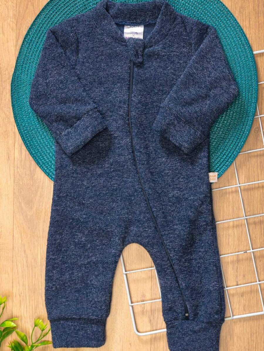 Blue Boucle Baby Romper - Blue - View 1
