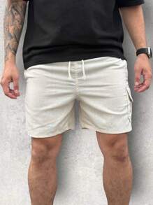 Kit 3 Cargo Bermuda Shorts In Premium Linen - 藍色 - 查看 6