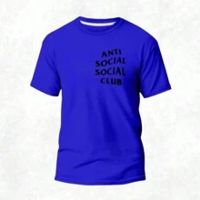 "Anti Social Club" T-Shirt 100% Cotton - Xanh đậm - Xem 2