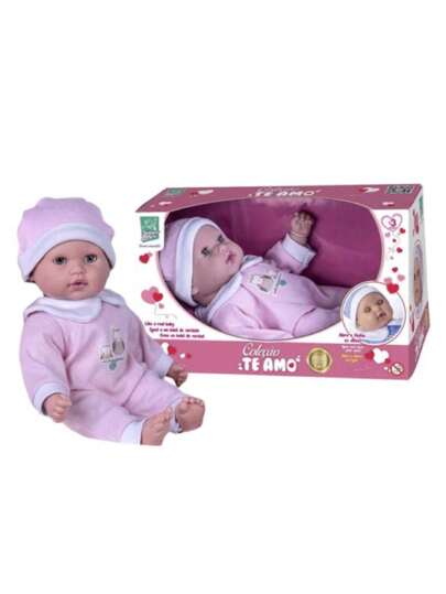 Boneca bebê corpo de pano abre e fecha os olhos coleção te amo