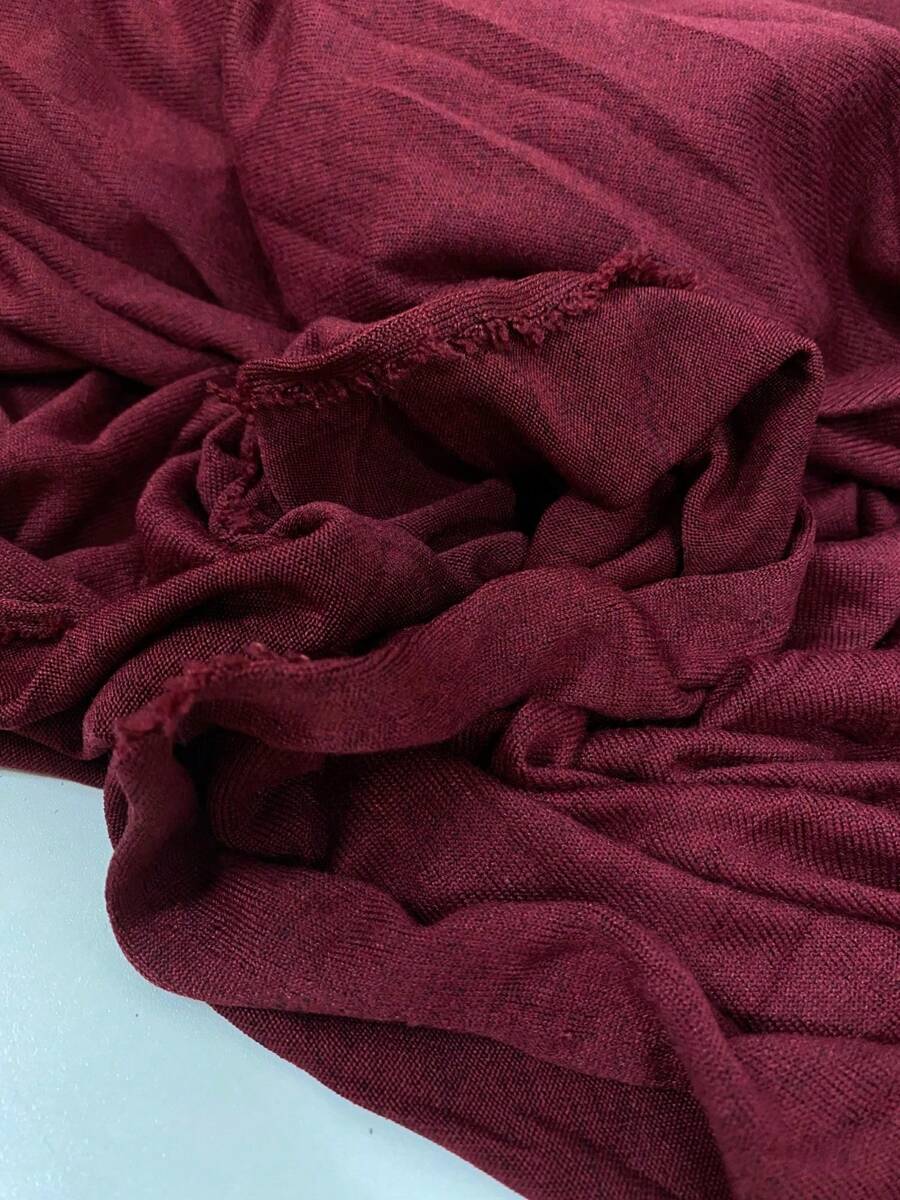 Knitted Fabric Knitted Wool Comfortable Wool 1 Meter (1.00 X 1.60) - 酒紅色 - 查看 1