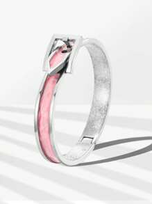 1 pezzo Braccialetto a fascia placcato oro con decoro in smalto a goccia per donne