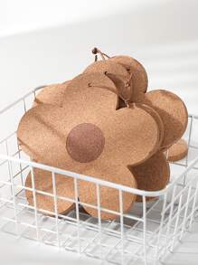 1pc Wooden Insulation Pad, Creative Flower Design Potholder For Dining Table Valentine DAY, Valentines Wedding, Birthday