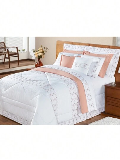 Kit Cama Completo: Damasco King 11 Peças - Algodão e Poliéster!